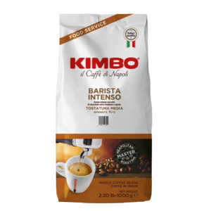 Kimbo Barista Intenso coffee beans 1kg packaging on a white background