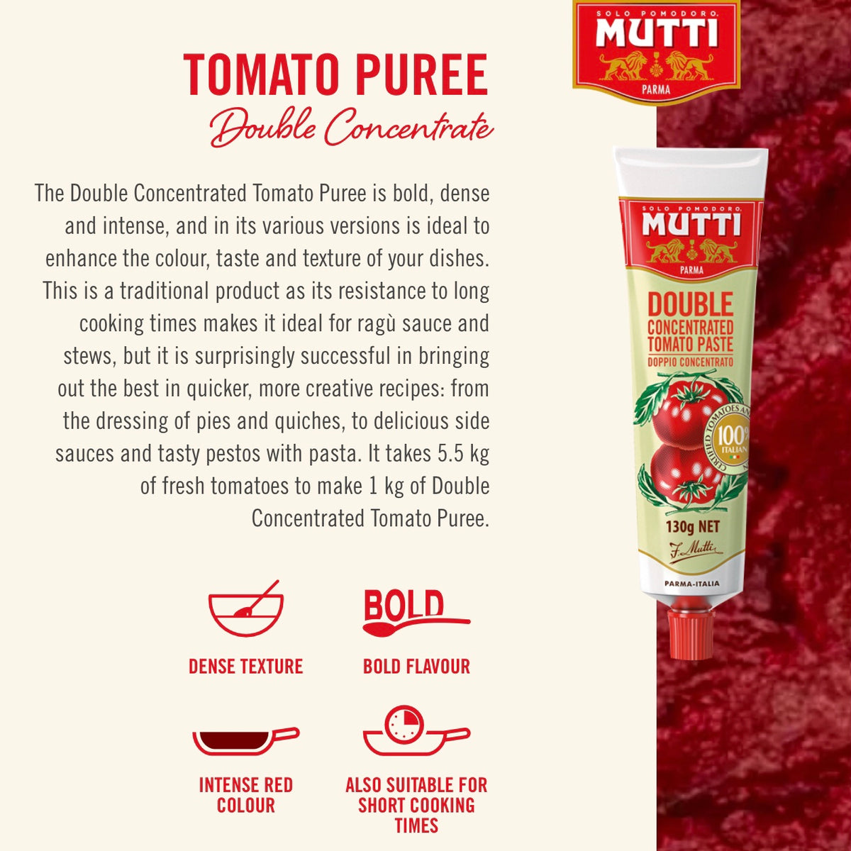 Mutti Double Concentrate Tomato Puree 130g – Fifo Store